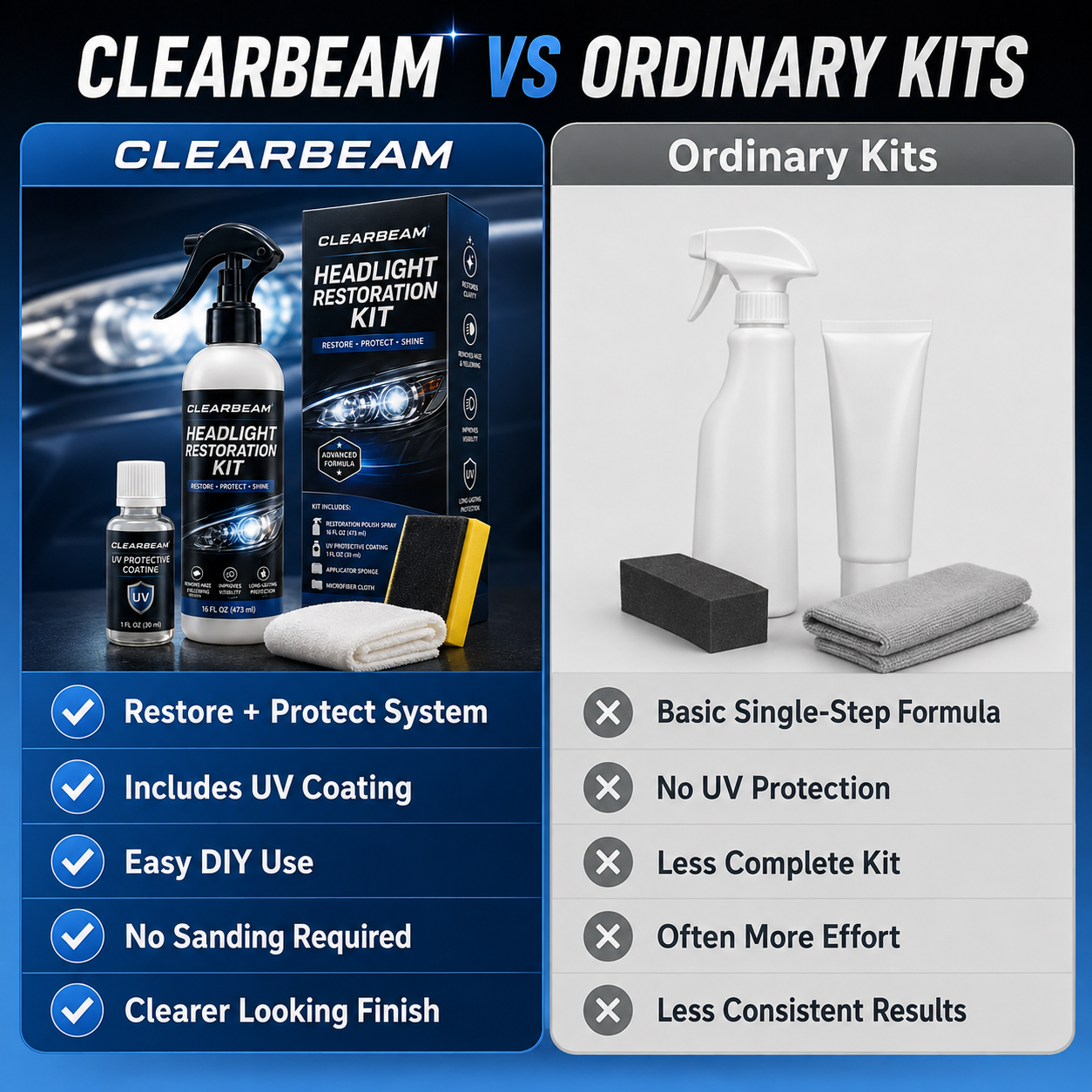 Headlight Restoration Fluid – Crystal Clear Lens Reviver